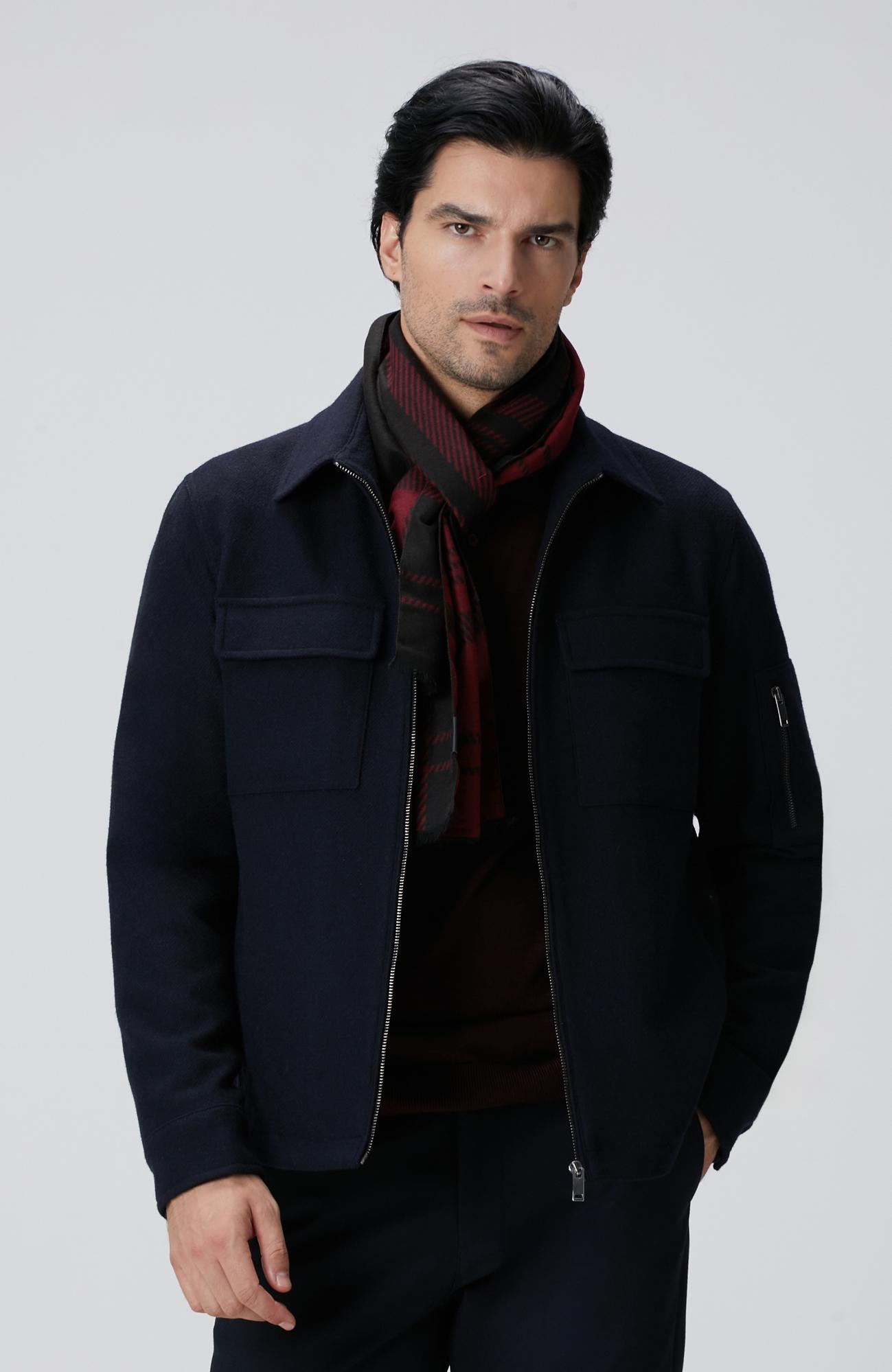  Network Erkek Lacivert Yün Karışımlı Dış Gömlek