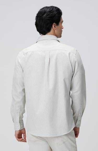  Network Erkek Bej Çizgi Desenli Gömlek