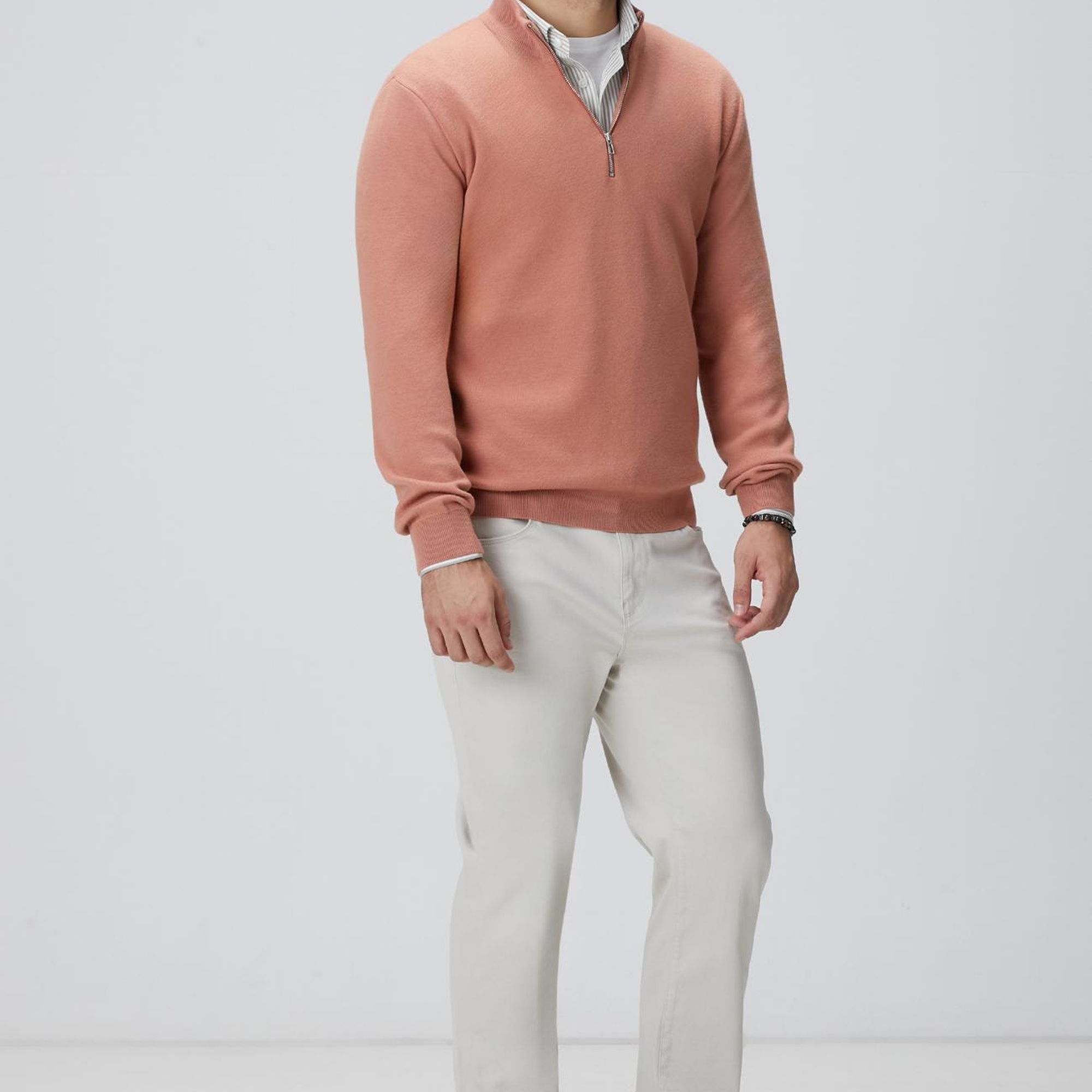 Network Erkek Bej Çizgi Desenli Gömlek