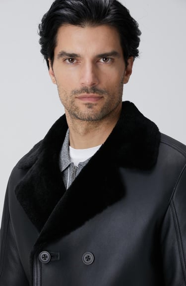  Network Erkek Siyah Deri Kaban