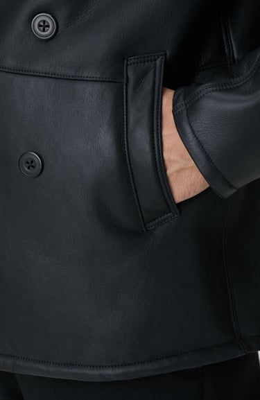  Network Erkek Siyah Deri Kaban