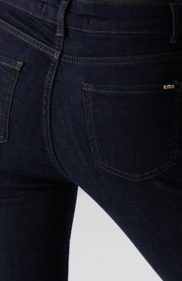  Network Kadın Lacivert Skinny Fit Dar Paça Raw Denim Pantolon