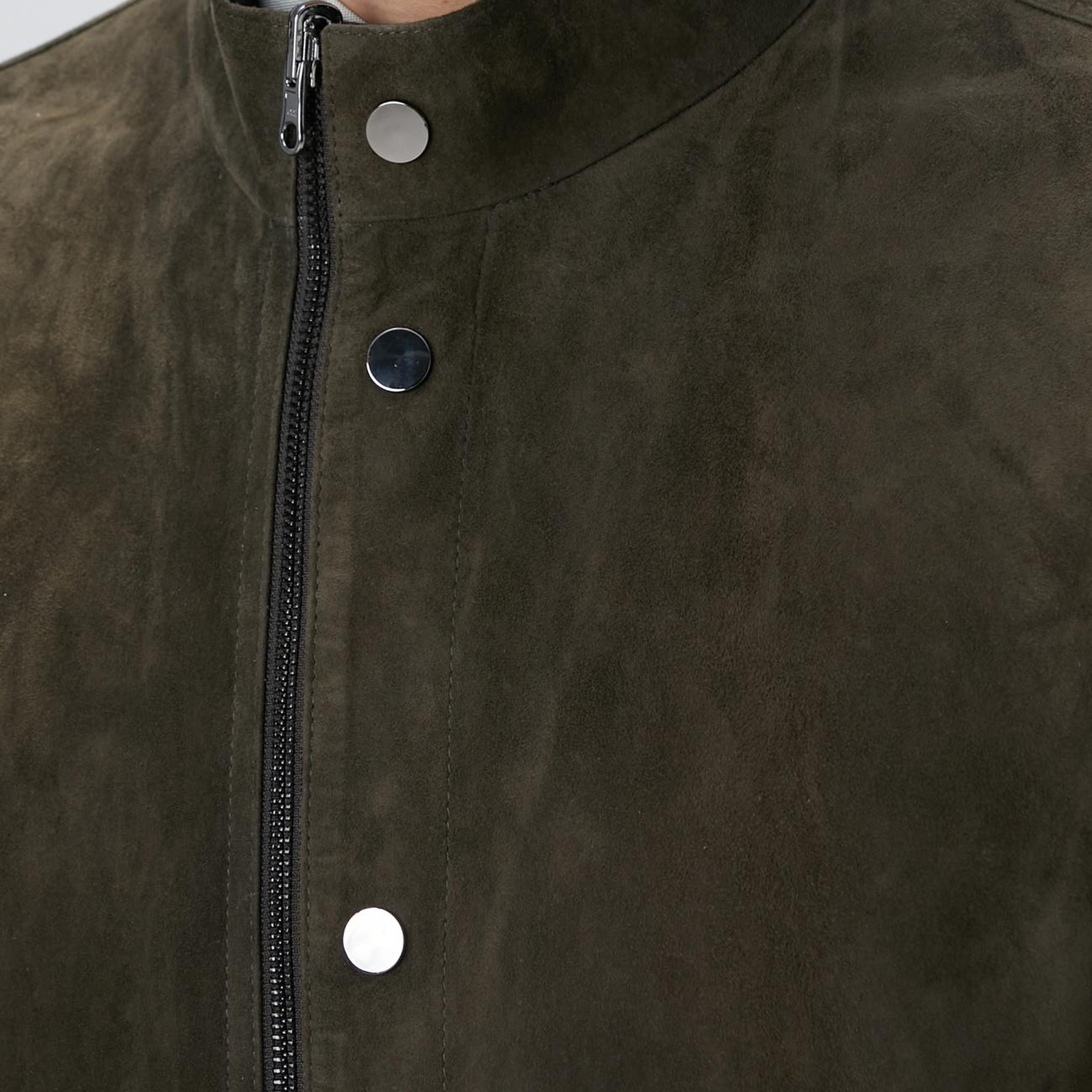 Network Erkek Haki Çift Taraflı Deri Mont