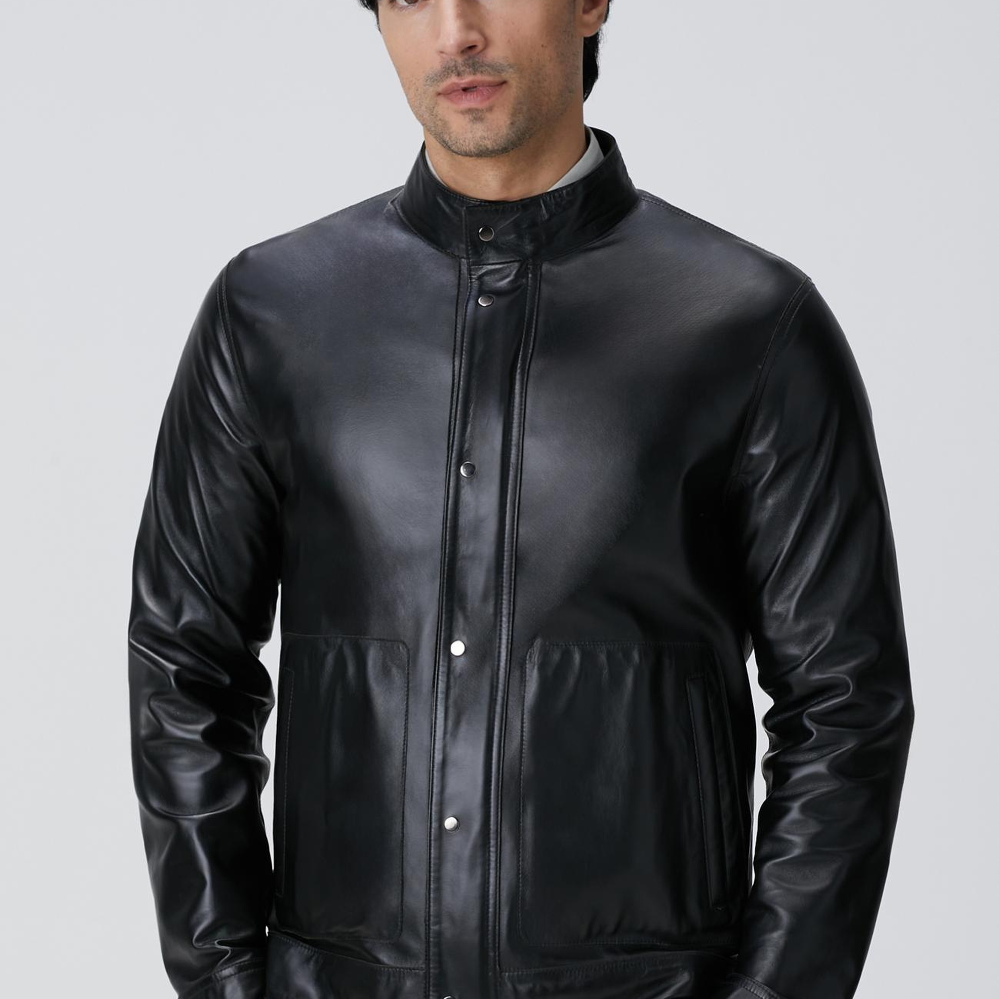 Network Erkek Haki Çift Taraflı Deri Mont