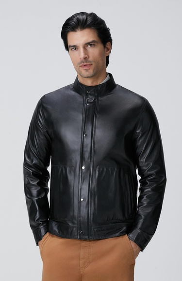  Network Erkek Haki Çift Taraflı Deri Mont