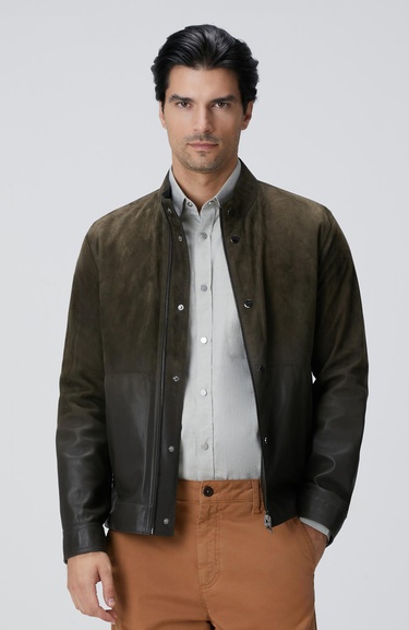  Network Erkek Haki Çift Taraflı Deri Mont