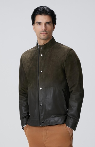  Network Erkek Haki Çift Taraflı Deri Mont