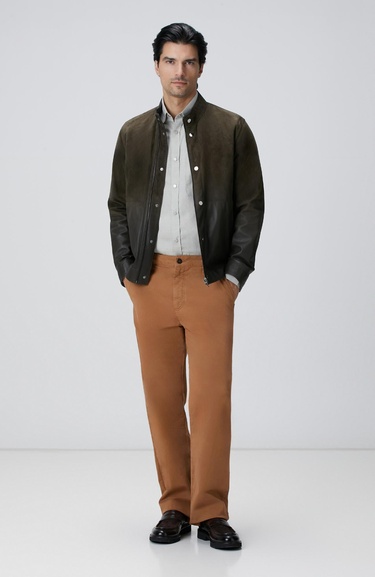  Network Erkek Haki Çift Taraflı Deri Mont