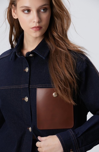  Network Kadın Mavi Denim Gömlek