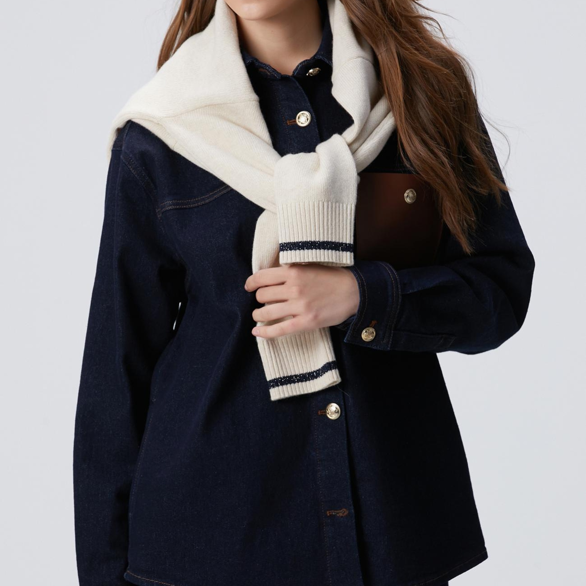 Network Kadın Mavi Denim Gömlek