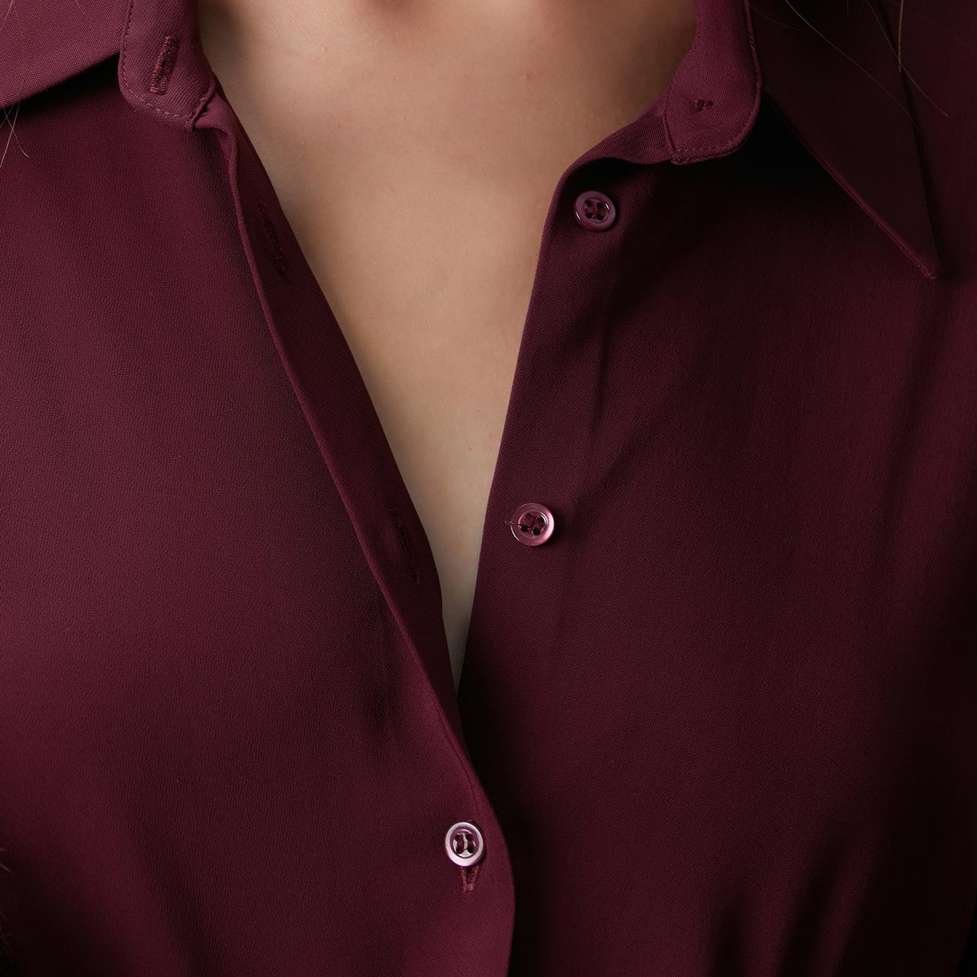 Network Kadın Vişne Vatkalı Gömlek