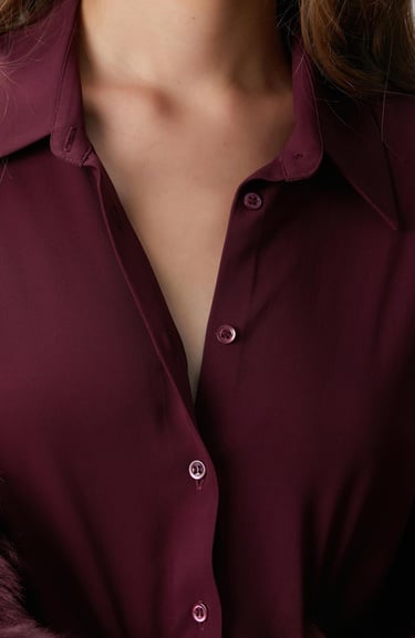  Network Kadın Vişne Vatkalı Gömlek