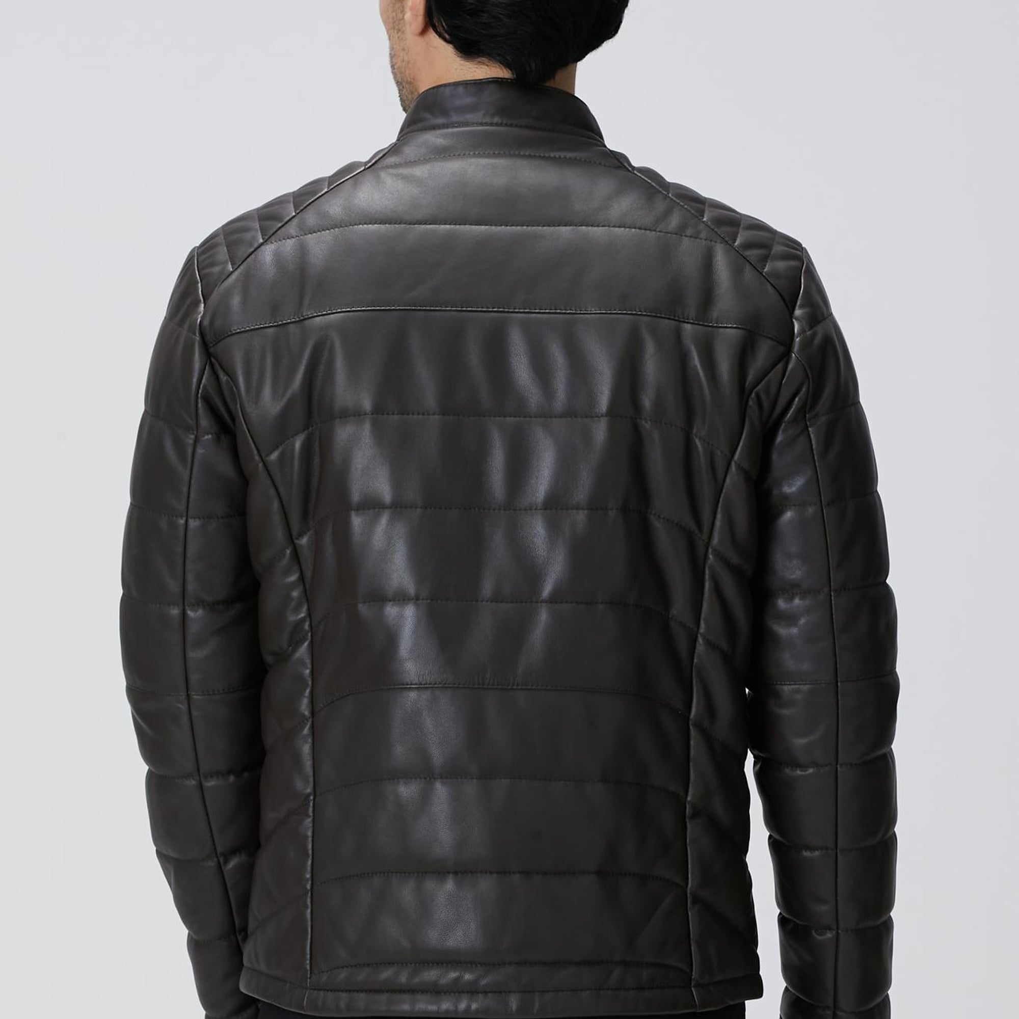 Network Erkek Kahverengi Dik Yaka Deri Mont