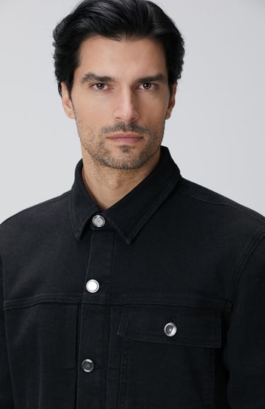  Network Erkek Siyah Denim Mont