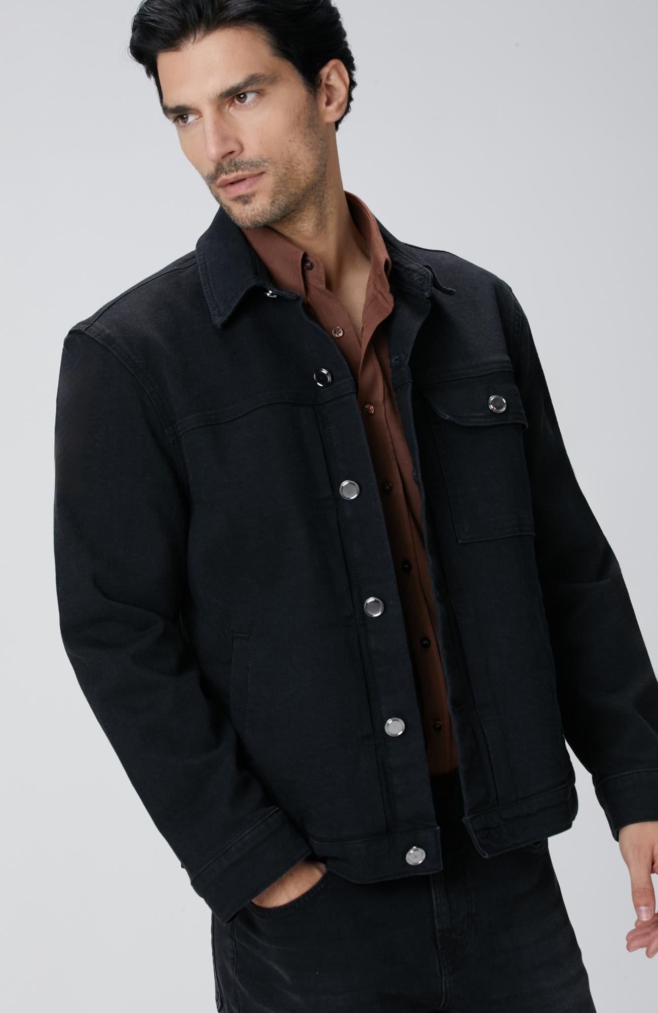  Network Erkek Siyah Denim Mont