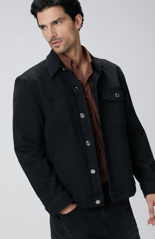  Network Erkek Siyah Denim Mont