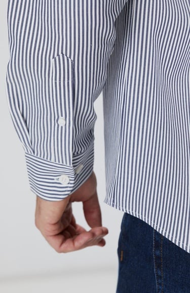 Network Erkek Indigo Çizgi Desenli Gömlek