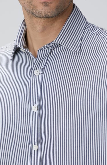  Network Erkek Indigo Çizgi Desenli Gömlek