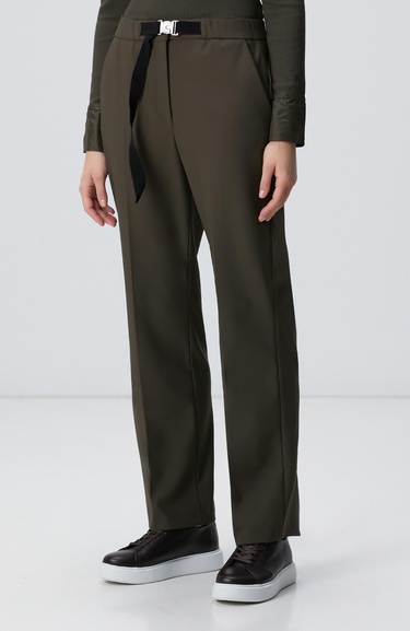  Network Kadın Haki N-Tech Kemer Detaylı Pantolon