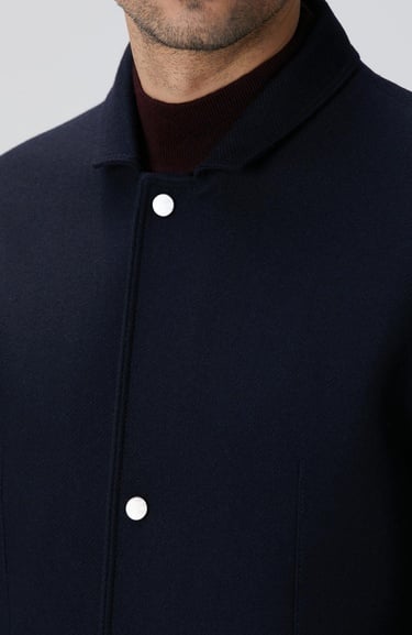  Network Erkek Lacivert Yün Karışımlı Ceket