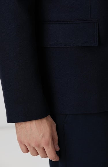  Network Erkek Lacivert Yün Karışımlı Ceket