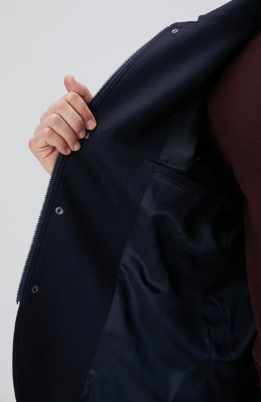  Network Erkek Lacivert Yün Karışımlı Ceket