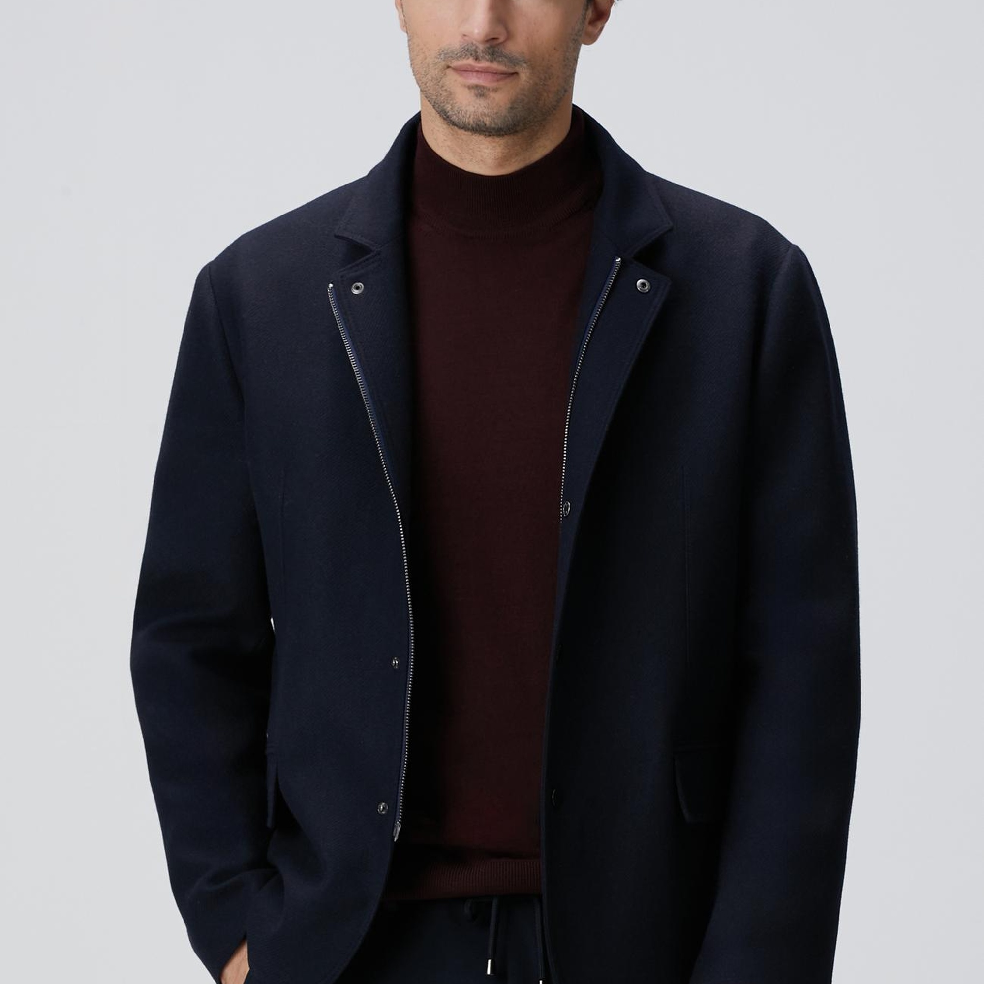 Network Erkek Lacivert Yün Karışımlı Ceket