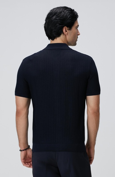  Network Erkek Lacivert Yün Karışımlı Triko Gömlek