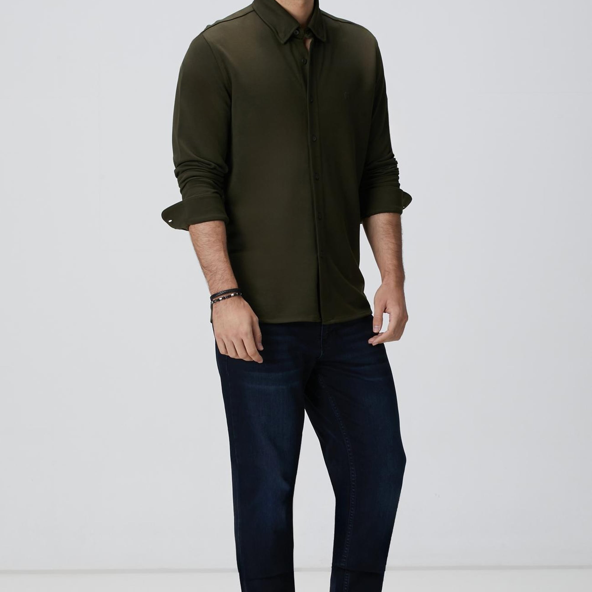 Network Erkek Haki Gömlek