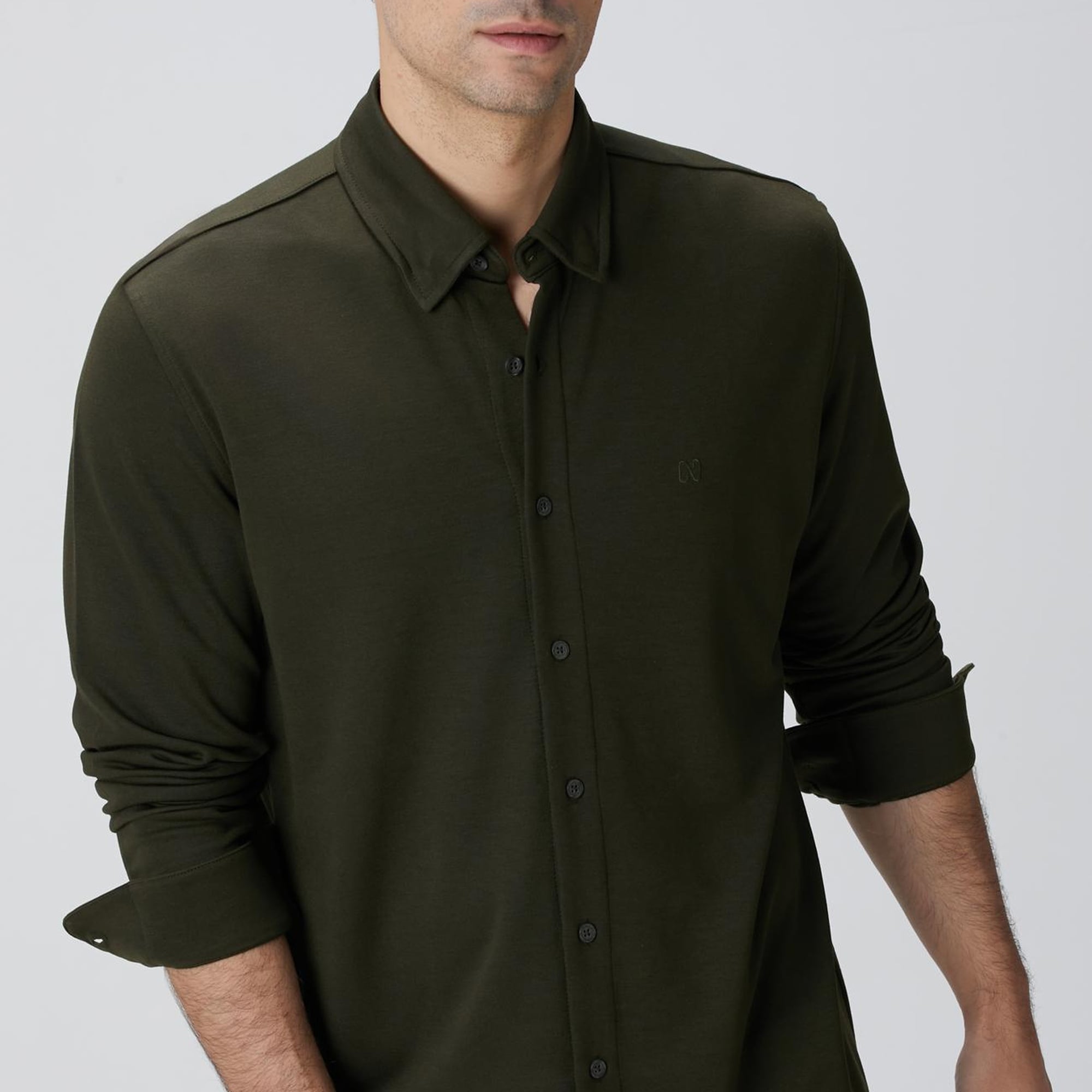 Network Erkek Haki Gömlek