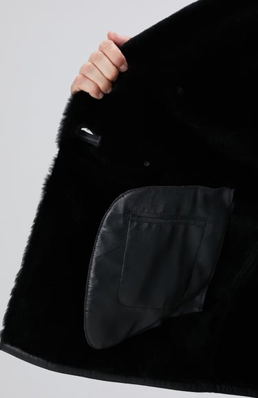  Network Erkek Siyah Deri Kaban