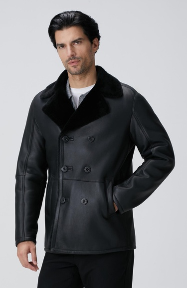  Network Erkek Siyah Deri Kaban