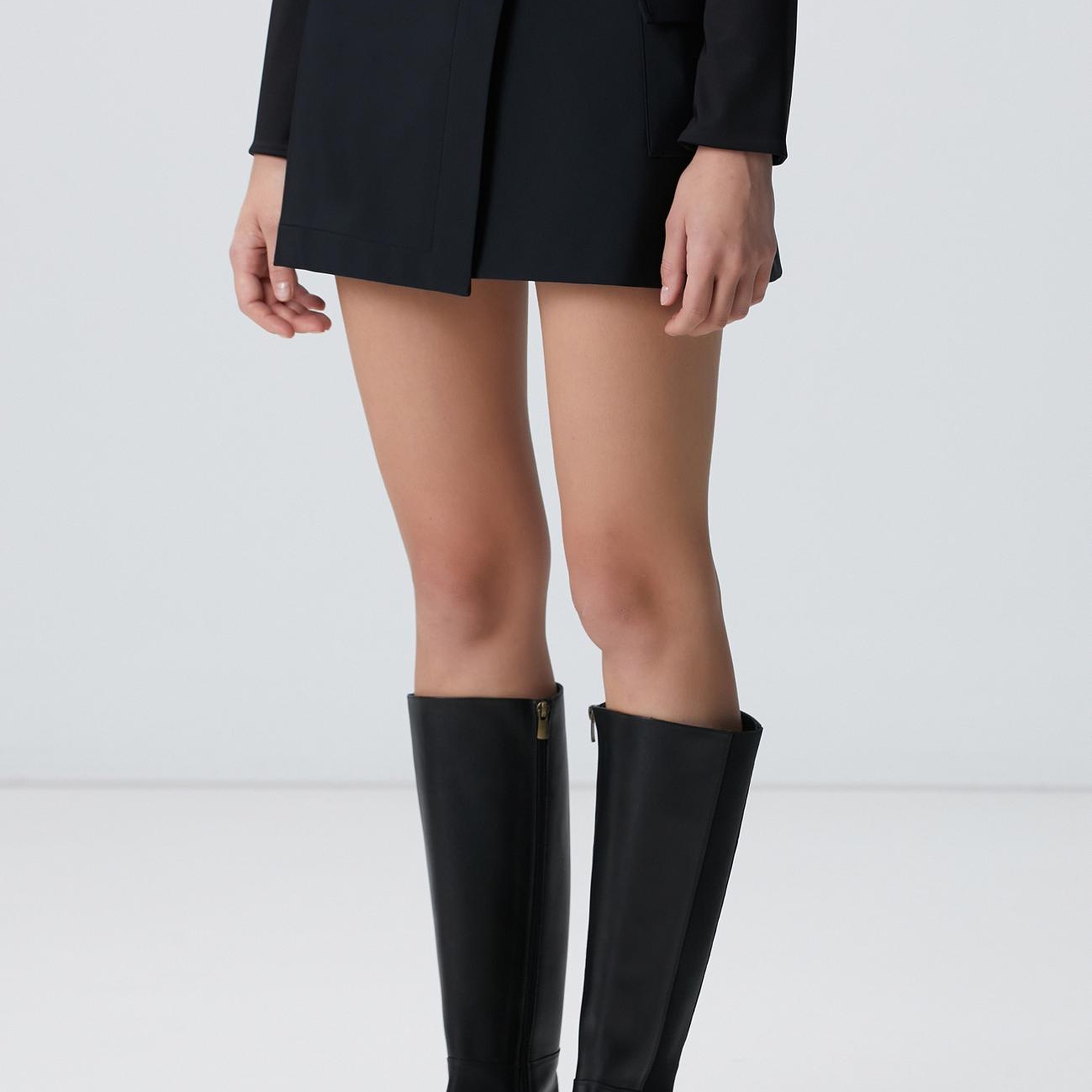 Network Kadın Siyah N-Tech Toka Detaylı Mini Etek