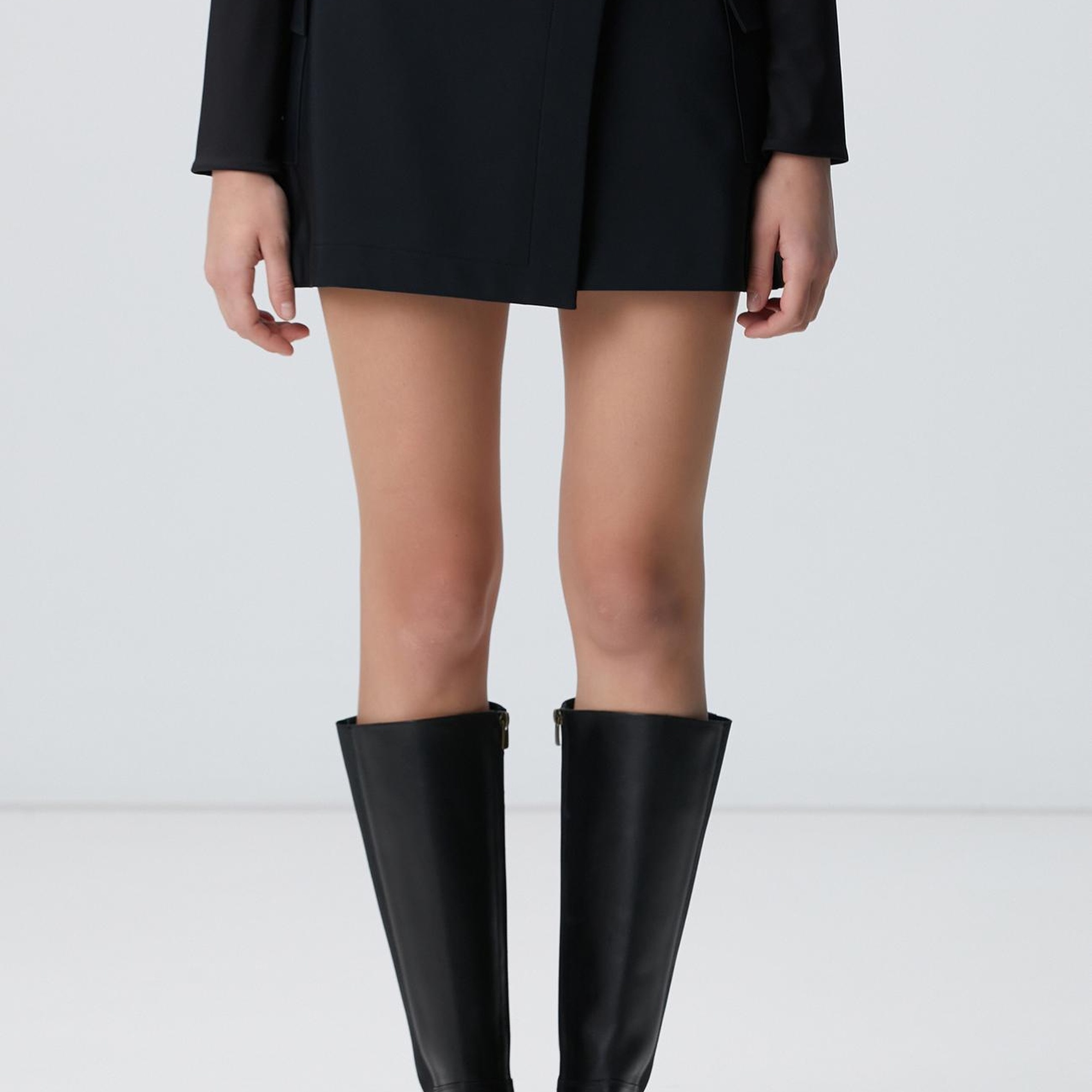 Network Kadın Siyah N-Tech Toka Detaylı Mini Etek