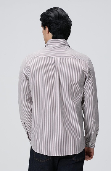  Network Erkek Bordo Çizgi Desenli Gömlek