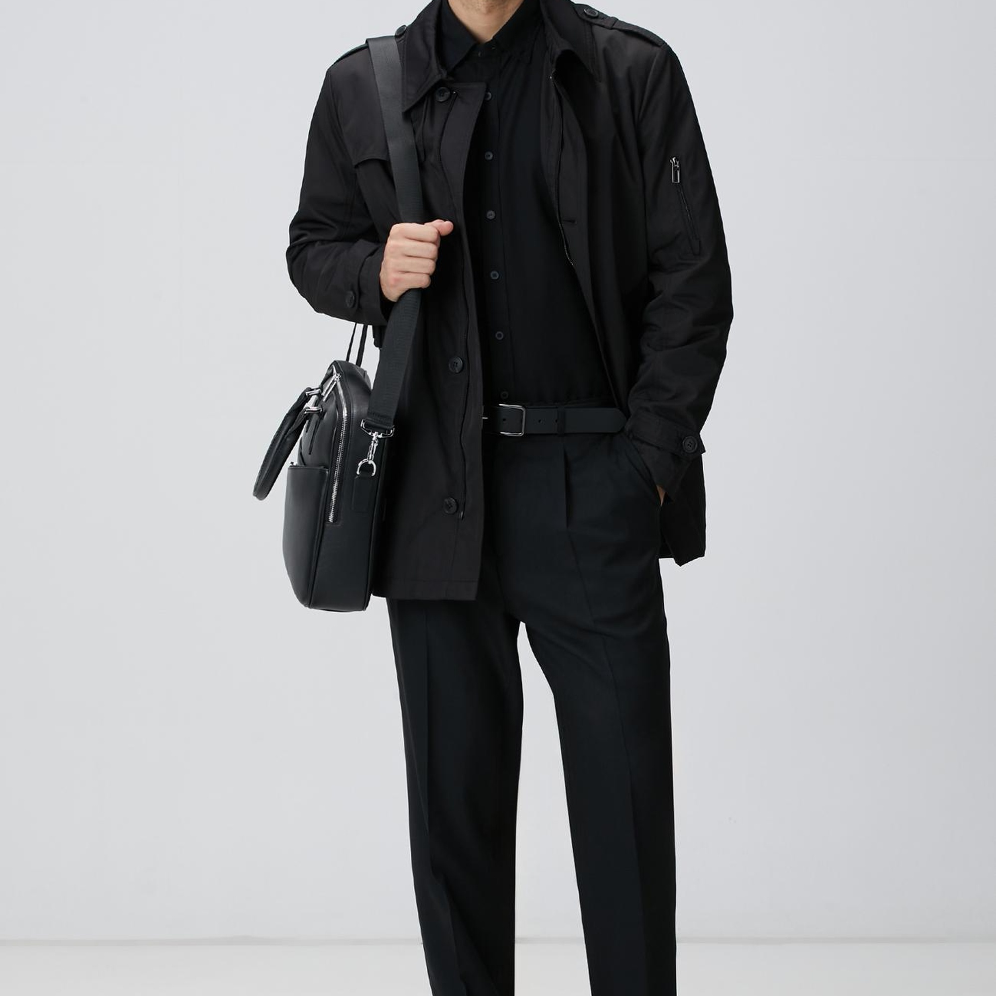 Network Erkek Siyah Jakarlı Comfort Fit Pantolon