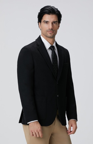  Network Erkek Limited Siyah Kaşmir Ceket