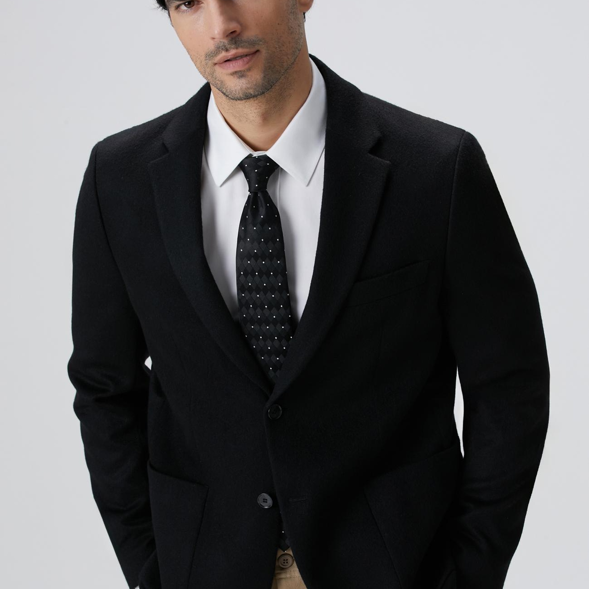 Network Erkek Limited Siyah Kaşmir Ceket