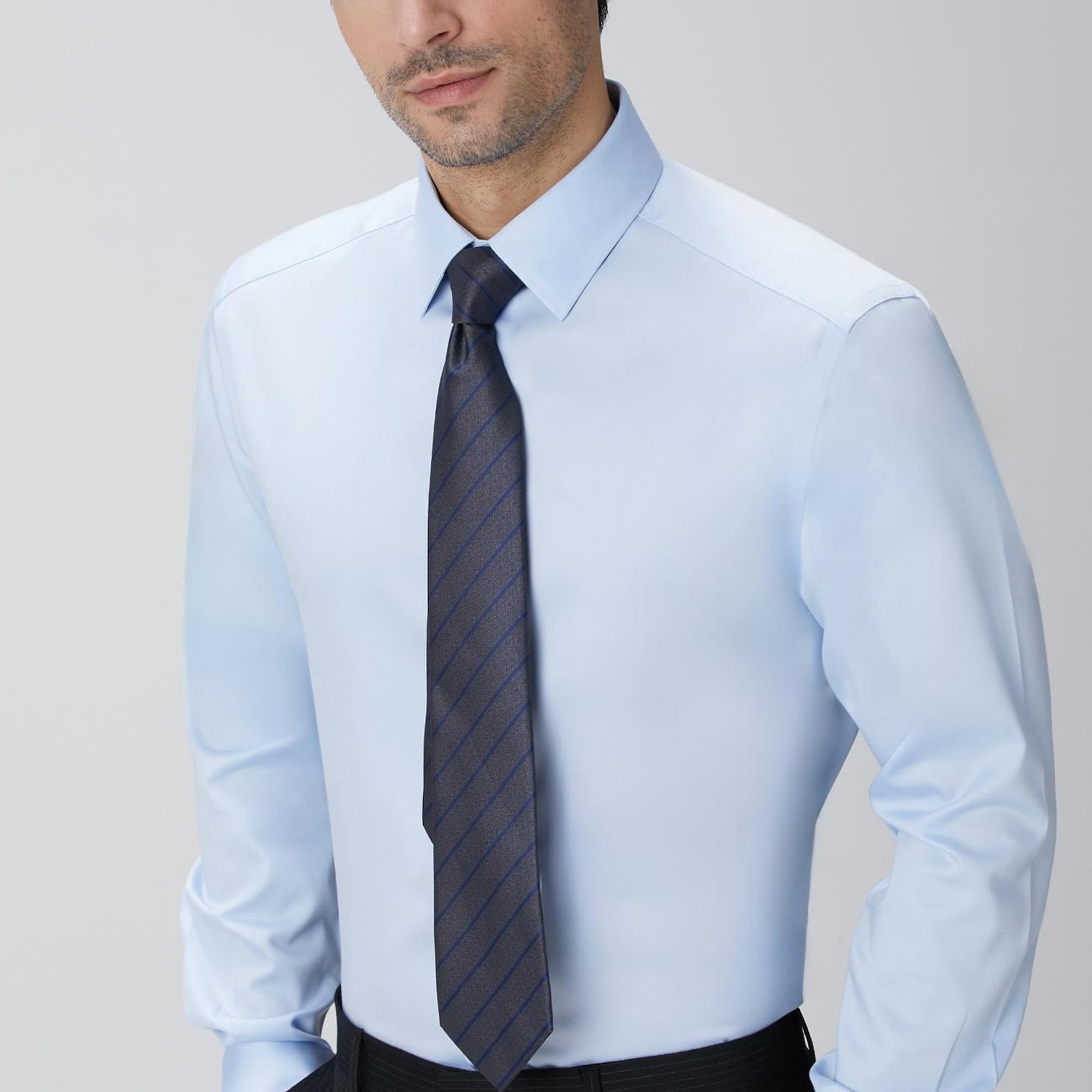 Network Erkek Non-Iron Açık Mavi Gömlek