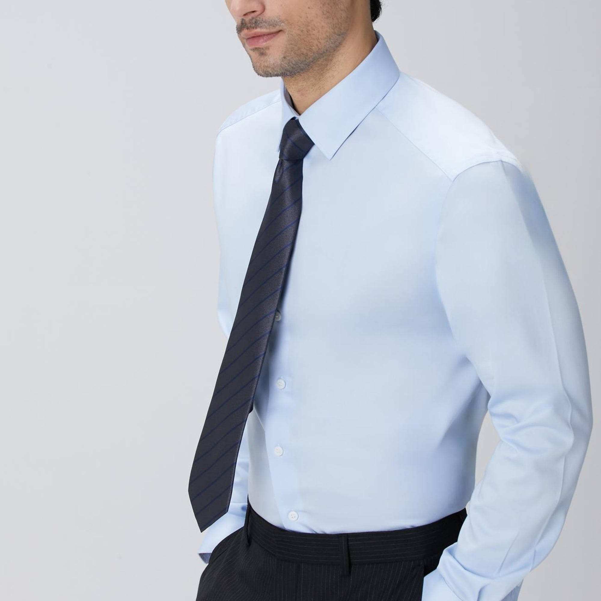 Network Erkek Non-Iron Açık Mavi Gömlek