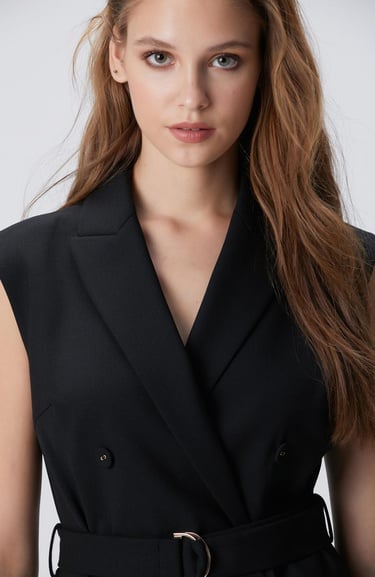  Network Kadın Siyah Mini Elbise