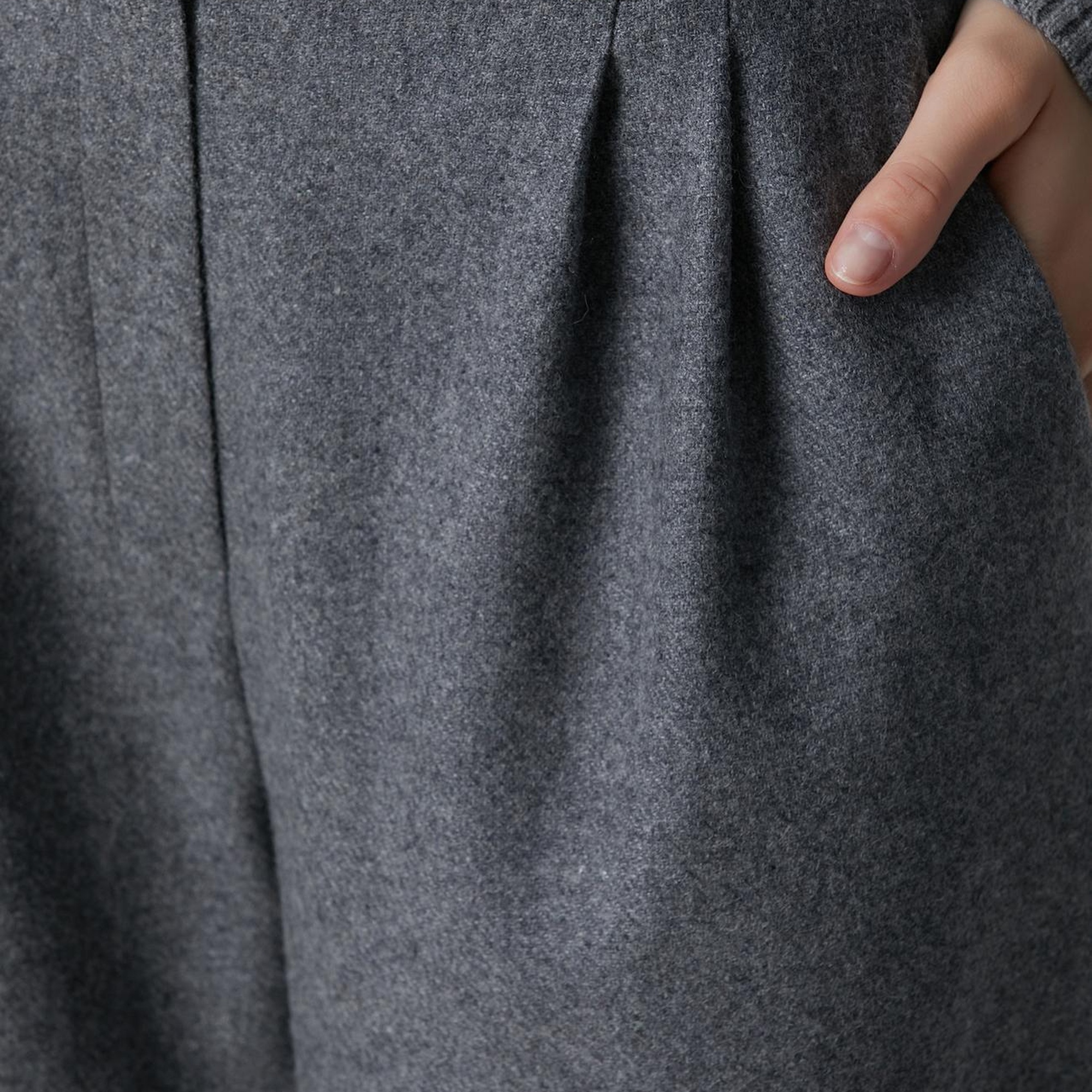 Network Kadın Gri Melanj Yün Karışımlı Pantolon