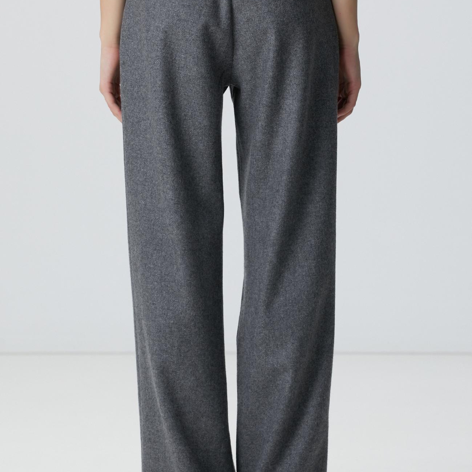 Network Kadın Gri Melanj Yün Karışımlı Pantolon