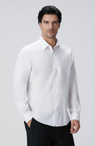  Network Erkek Non-Iron Beyaz Gömlek