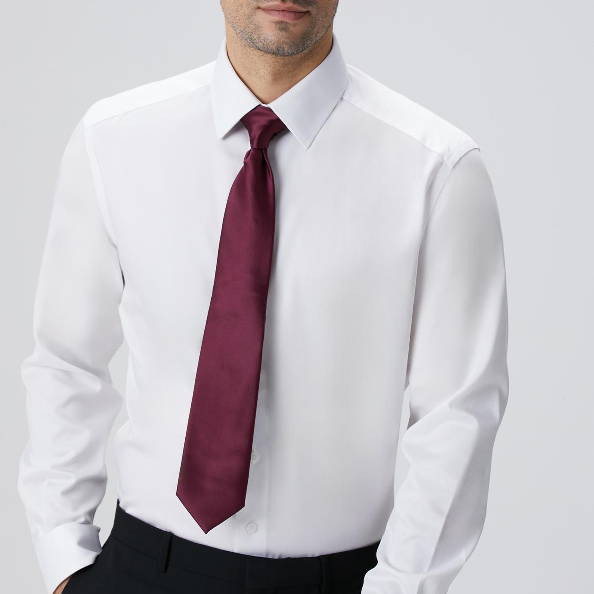 Network Erkek Non-Iron Beyaz Gömlek