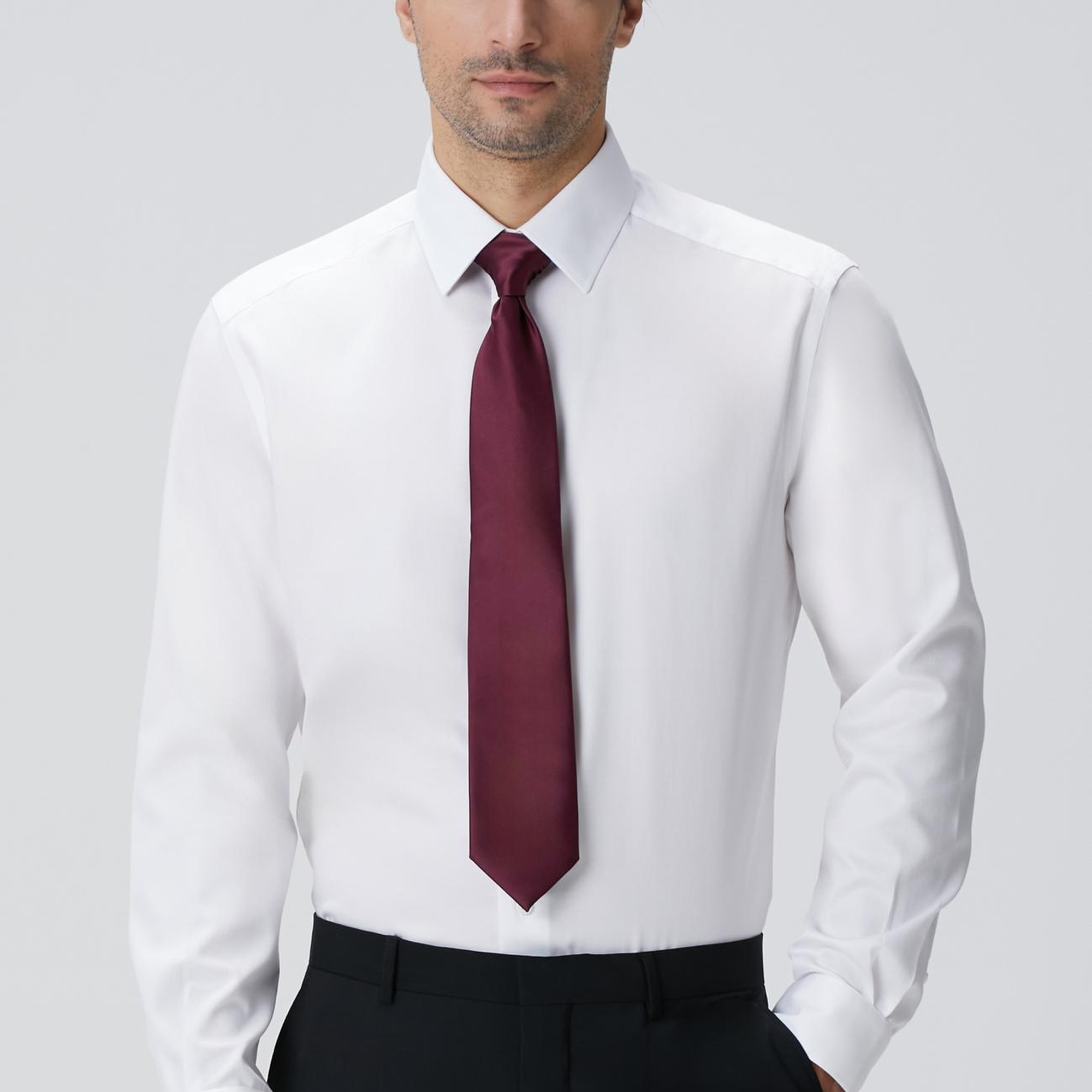 Network Erkek Non-Iron Beyaz Gömlek