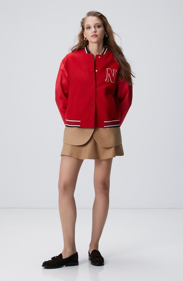  Network Kadın Camel Yün Karışımlı Mini Etek