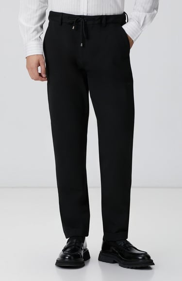  Network Erkek Siyah Örme Pantolon