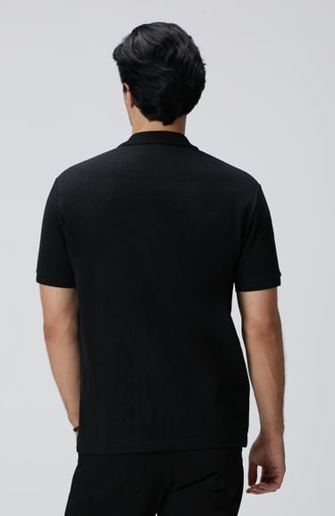  Network Erkek Siyah Polo Yaka T-shirt