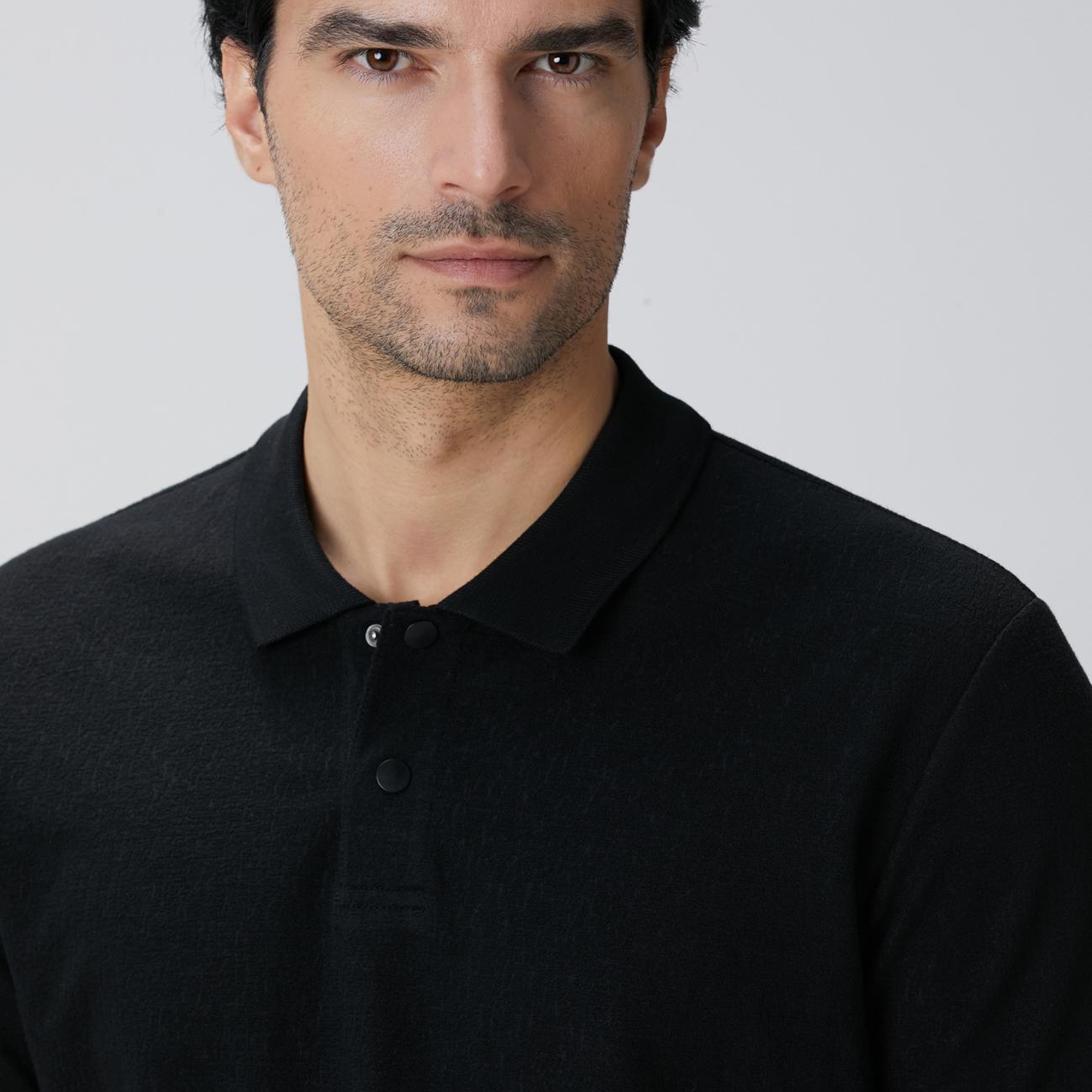 Network Erkek Siyah Polo Yaka T-shirt